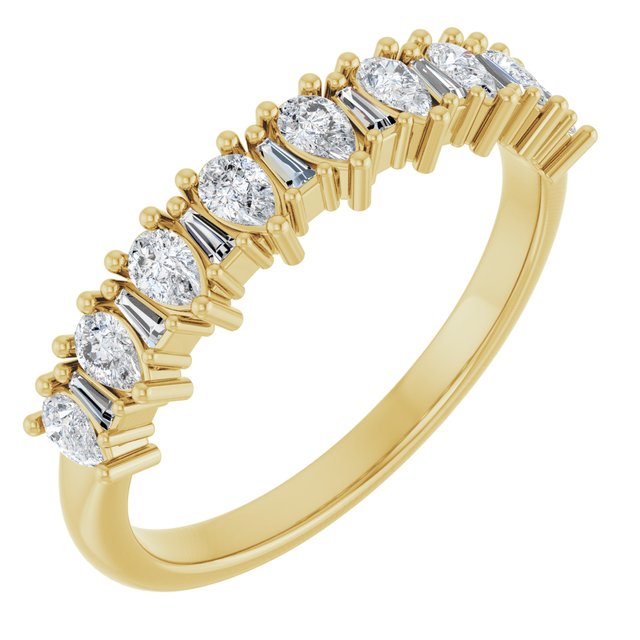 1/2 CTW Natural Diamond Anniversary Band Crafted in 14K Gold & Platinum