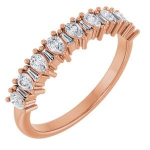 14K Gold & Platinum Natural Diamond Anniversary Band - Options Available