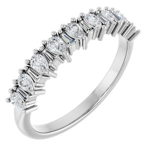 14K Gold & Platinum Natural Diamond Anniversary Band - Options Available