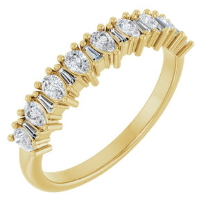 14K Gold & Platinum Natural Diamond Anniversary Band - Options Available