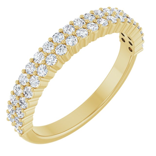 1/2 CTW Lab-Grown Diamond Double Row Anniversary Band in 14K Gold & Platinum