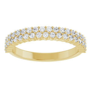 14K Gold & Platinum Lab-Grown Diamond Double Row Anniversary Band - Options Available