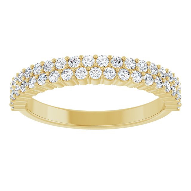 14K Gold & Platinum Lab-Grown Diamond Double Row Anniversary Band - Options Available