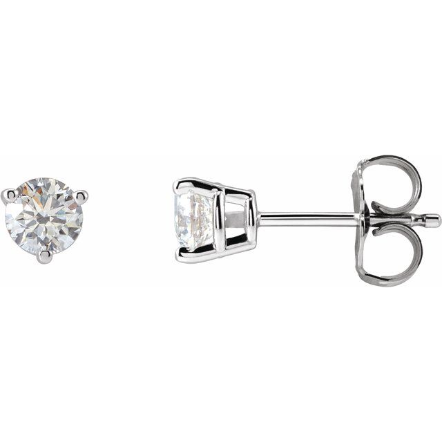 1/2 CTW Natural Diamond Round Earrings in 14K Gold