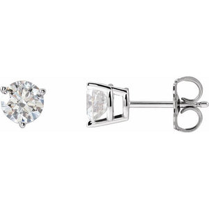 1 CTW Lab-Grown Diamond Round Earrings in 14K Gold