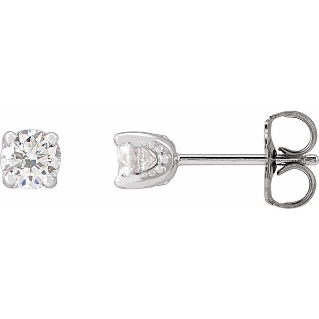 14K Gold Natural Diamond U-Prong Earrings - Options Available