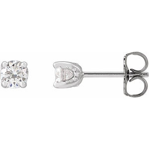 14K Gold Natural Diamond U-Prong Earrings - Options Available