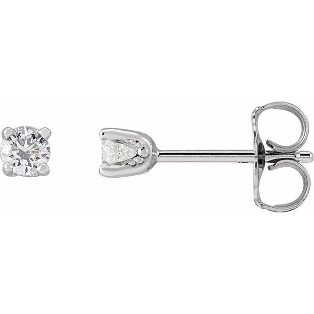 14K Gold Natural Diamond U-Prong Earrings - Options Available