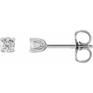 14K Gold Natural Diamond U-Prong Earrings - Options Available