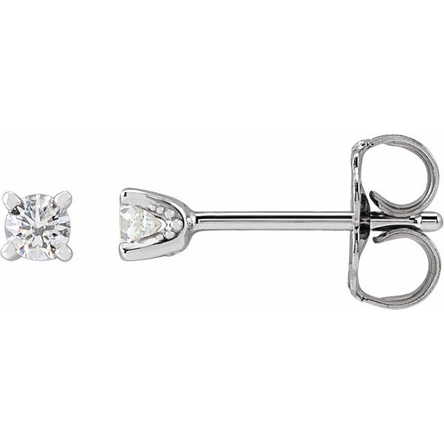 14K Gold Natural Diamond U-Prong Earrings - Options Available