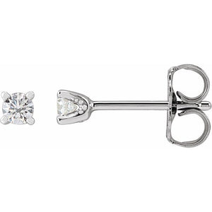 14K Gold Natural Diamond U-Prong Earrings - Options Available