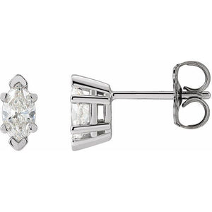 Platinum Natural Diamond V-End Earrings