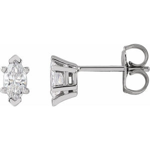 Platinum Natural Diamond V-End Earrings