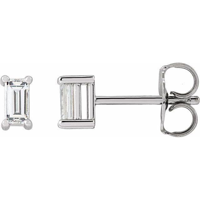 14K Gold Natural Diamond 4-Prong Basket Earrings