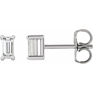 14K Gold Natural Diamond 4-Prong Basket Earrings