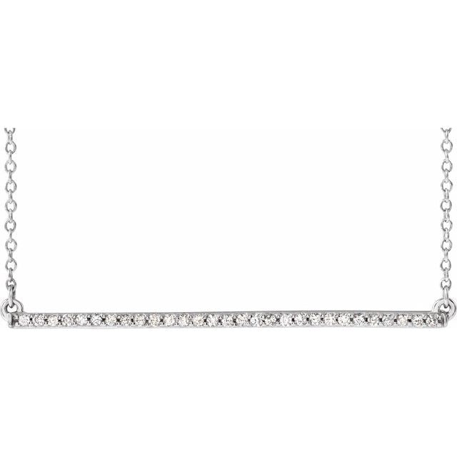 14K Gold Diamond Bar Necklace - Options Available