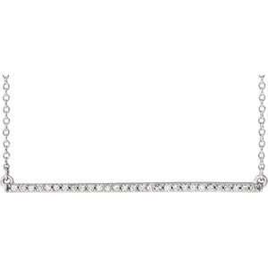 14K Gold Diamond Bar Necklace - Options Available