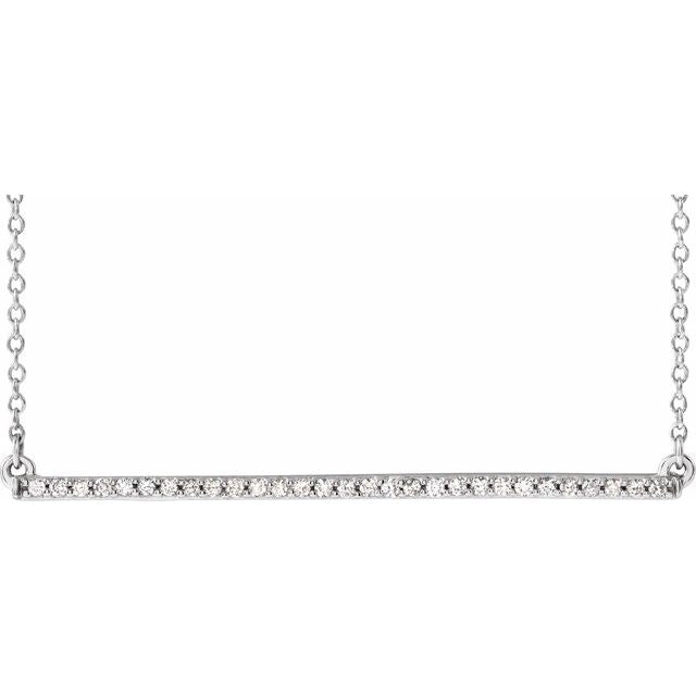 14K Yellow 1/6 CTW Natural Diamond Bar 16-18" Necklace