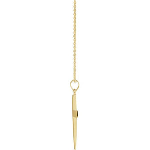 14K Rose Gold 15.23x7.38 mm Cross Necklace - Elegant Polished Design