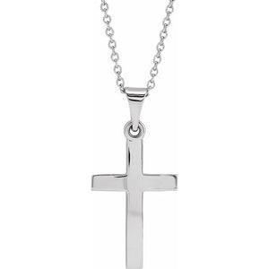 14K Rose Gold 15.23x7.38 mm Cross Necklace - Elegant Polished Design