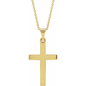 14K Rose Gold 15.23x7.38 mm Cross Necklace - Elegant Polished Design