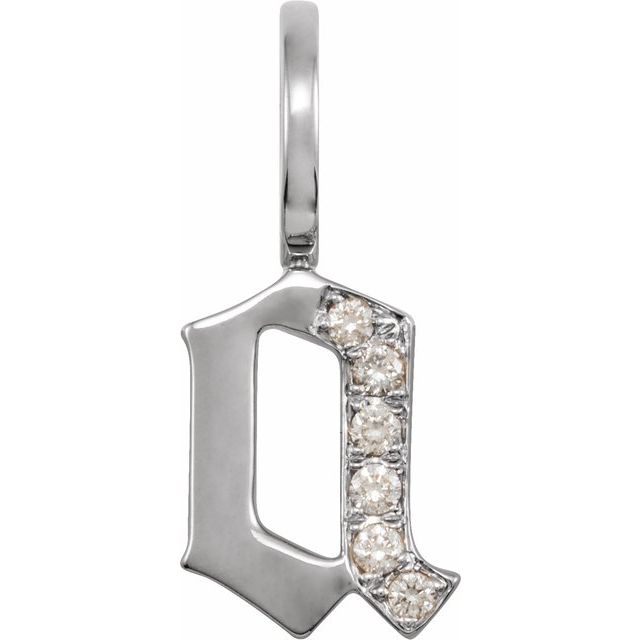 14K Gold Gothic Initial Charm/Pendant