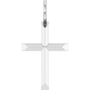 Platinum Knife Edge Cross Pendant