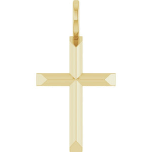 Knife Edge Cross Pendant in 14K Gold & Platinum