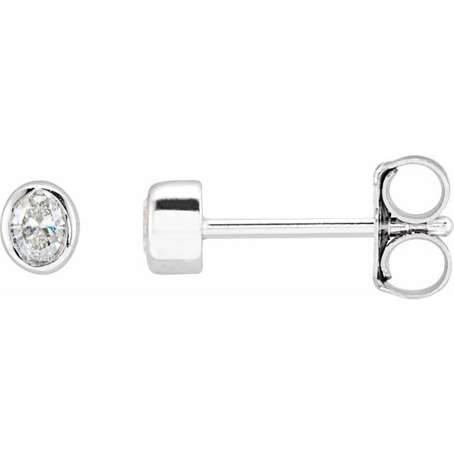 14K Gold Natural Diamond Bezel-Set Earrings