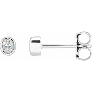 14K Gold Natural Diamond Bezel-Set Earrings