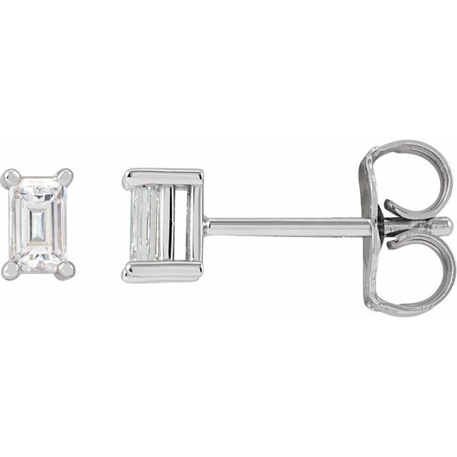 14K Gold Natural Diamond 4-Prong Basket Earrings