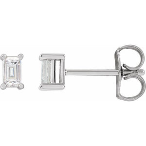 14K Gold Natural Diamond 4-Prong Basket Earrings