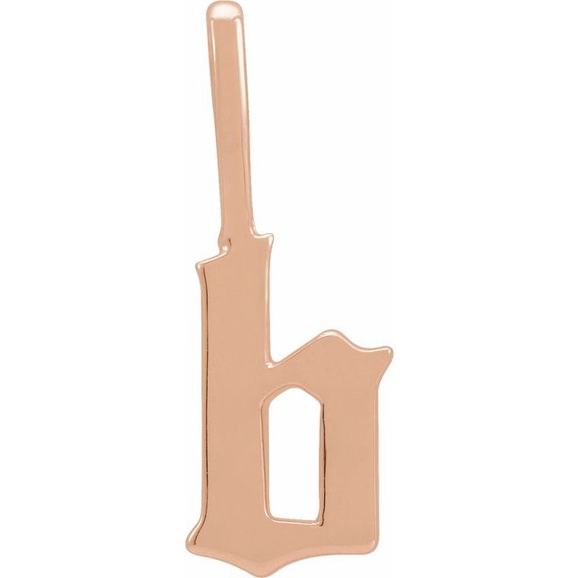Gothic Initial Charm Pendant in 14K Gold with Multiple Design Options