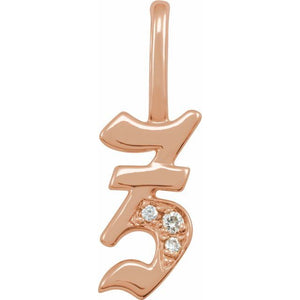 0.025 CTW Natural Diamond Gothic Initial Pendant in 14K Gold