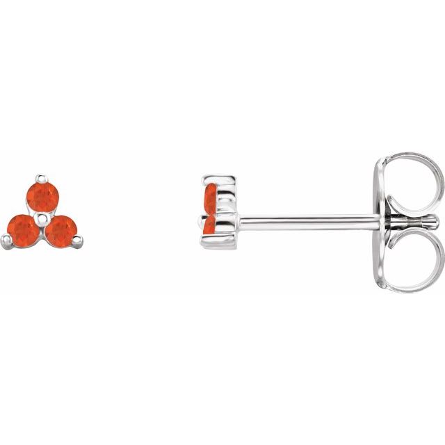 Natural Mozambique Three Stone Earrings