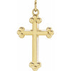 14K Yellow Gold Polished Cross Pendant - Faith & Devotion Symbol