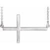 14K Yellow 28x16.2  mm Sideways Cross 16-18