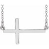 14K Yellow 28x16.2  mm Sideways Cross 16-18