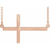 14K Yellow Gold, 28x16.2 mm Sideways Cross Necklace - Elegant Design