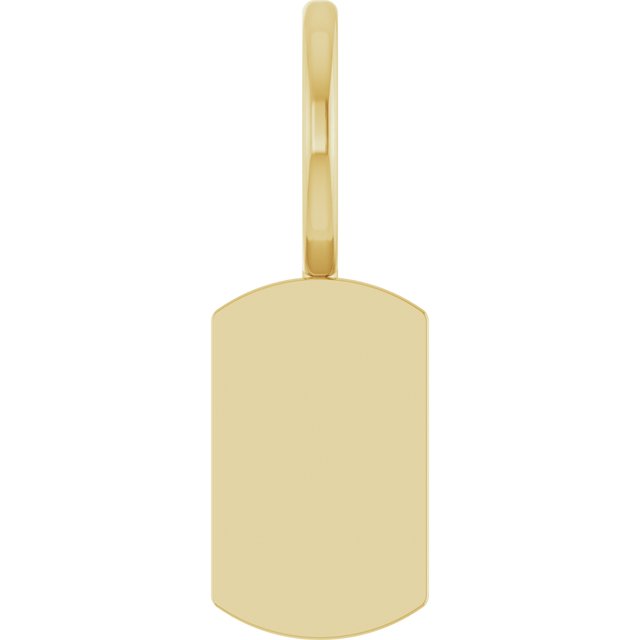 14K Gold Tiny Engravable Dog Tag Charm/Pendant