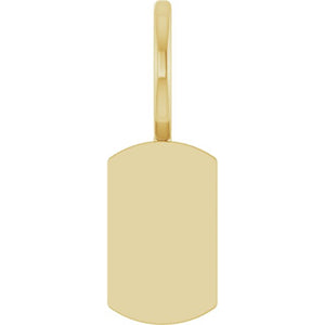 14K Gold Tiny Engravable Dog Tag Charm/Pendant