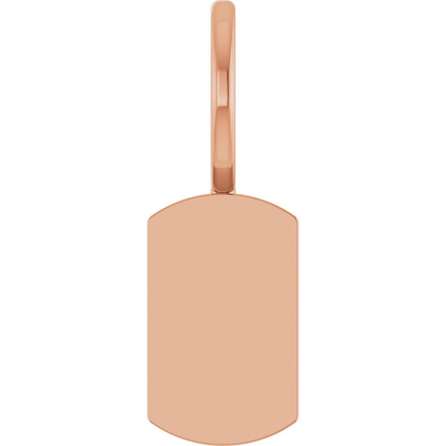 14K Gold Tiny Engravable Dog Tag Charm/Pendant