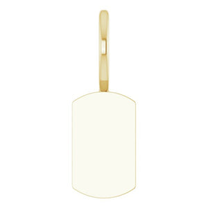 Mini Engravable 14K Rose Gold Dog Tag Pendant Charm - 17.63x6 mm