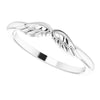 14K Gold Stackable Angel Wings Ring - Polished Design