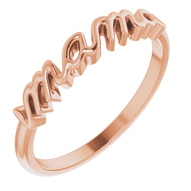 Use the Mama Ring,  14K White, Yellow, or Rose Gold to create alt text