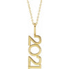 Platinum 2021 Year 27.57x7.97 mm Vertical Necklace - Elegant Commemoration