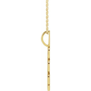 14K Gold, 27.57x7.97 mm Vertical Necklace - Elegant Commemoration