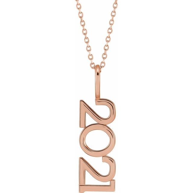 Platinum 2021 Year 27.57x7.97 mm Vertical Necklace - Elegant Commemoration