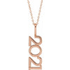 Platinum 2021 Year 27.57x7.97 mm Vertical Necklace - Elegant Commemoration