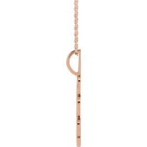 14K Gold, 27.57x7.97 mm Vertical Necklace - Elegant Commemoration